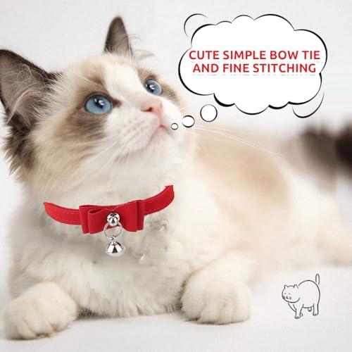 Qpets® Cat Collar, Adjustable Belt, Strong Breakaway Buckle with Bell, Velvet Neck Strap Soft Plush Gift for Cats, Total Length 36CM/14.17in, 3 PCS Qpets® Cat Collar, Adjustable Belt, Strong Breakaway Buckle with Bell, Velvet Neck Strap Soft Plush Gift for Cats, Total Length 36CM/14.17in, 3 PCS